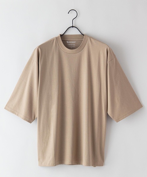 Blue Standard （ブルースタンダード）の「【BLUE STANDARD/ブルースタンダード】汗染みの目立ちにくいゼロステイン　汗シミ防止加工 撥水性  UVカット ビッグシルエットTシャツ ルーズT（Tシャツ/カットソー・メンズ・ホワイト/ブラック/ピンク系その他/ダークグリーン/オリーブ/サックスブルー/ネイビー/ベージュ・MEDIUM/LARGE/X-LARGE/SMALL）」の19枚目の写真