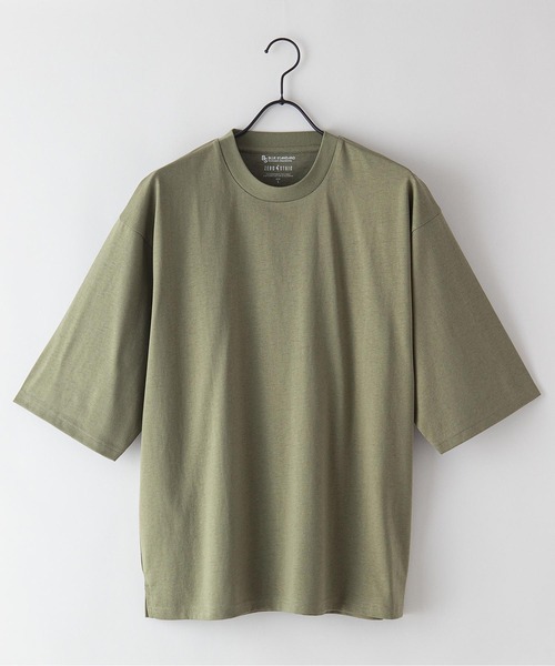 Blue Standard （ブルースタンダード）の「【BLUE STANDARD/ブルースタンダード】汗染みの目立ちにくいゼロステイン　汗シミ防止加工 撥水性  UVカット ビッグシルエットTシャツ ルーズT（Tシャツ/カットソー・メンズ・ホワイト/ブラック/ピンク系その他/ダークグリーン/オリーブ/サックスブルー/ネイビー/ベージュ・MEDIUM/LARGE/X-LARGE/SMALL）」の17枚目の写真