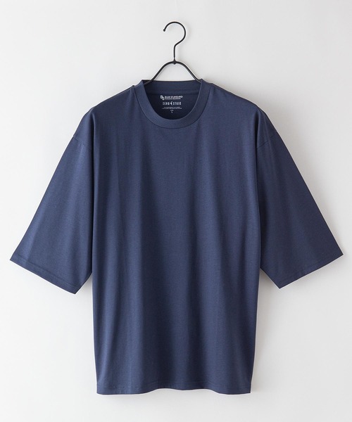 Blue Standard （ブルースタンダード）の「【BLUE STANDARD/ブルースタンダード】汗染みの目立ちにくいゼロステイン　汗シミ防止加工 撥水性  UVカット ビッグシルエットTシャツ ルーズT（Tシャツ/カットソー・メンズ・ホワイト/ブラック/ピンク系その他/ダークグリーン/オリーブ/サックスブルー/ネイビー/ベージュ・MEDIUM/LARGE/X-LARGE/SMALL）」の16枚目の写真