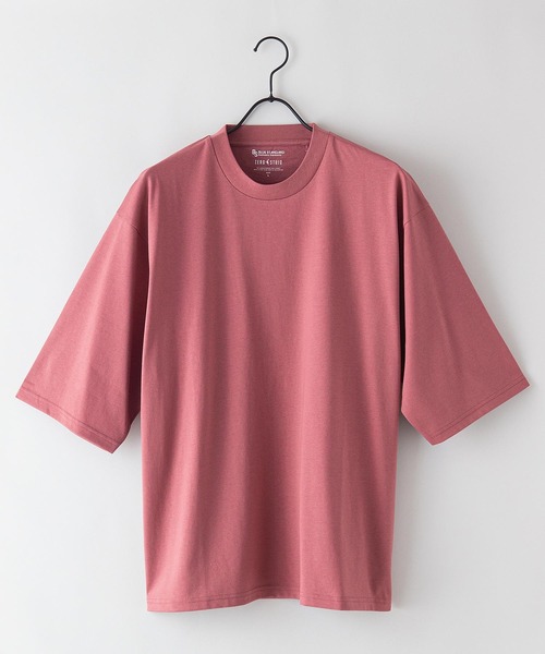 Blue Standard （ブルースタンダード）の「【BLUE STANDARD/ブルースタンダード】汗染みの目立ちにくいゼロステイン　汗シミ防止加工 撥水性  UVカット ビッグシルエットTシャツ ルーズT（Tシャツ/カットソー・メンズ・ホワイト/ブラック/ピンク系その他/ダークグリーン/オリーブ/サックスブルー/ネイビー/ベージュ・MEDIUM/LARGE/X-LARGE/SMALL）」の14枚目の写真