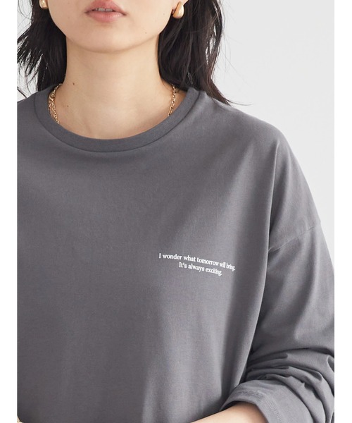 AMERICAN HOLIC（アメリカンホリック）の「Precursorロゴカットプルオーバー（Tシャツ/カットソー・レディース・チャコールグレー/オフホワイト・M/L）」の14枚目の写真