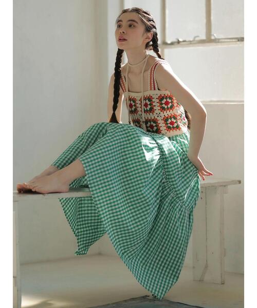 ESCAR（エスカー）の「・ESCAR カギ針ニットキャミ（キャミソール・レディース・ブラック/アイボリー・FREE）」の19枚目の写真