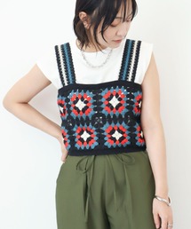 ESCAR | ・ESCAR カギ針ニットキャミ(キャミソール)