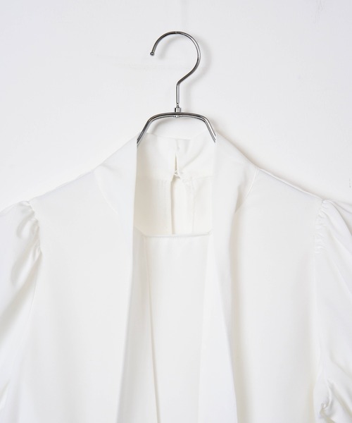 WEGO（ウィゴー）の「WEGO/リボンタイ5分袖ブラウス（シャツ/ブラウス・レディース・ホワイト系その他/ブラック/ホワイト・FREE）」の16枚目の写真