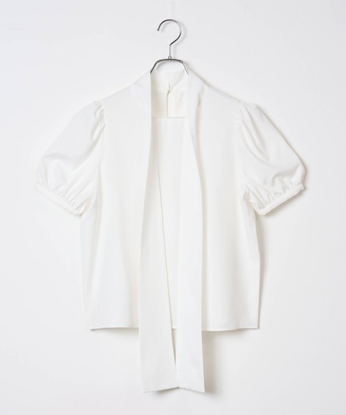 WEGO（ウィゴー）の「WEGO/リボンタイ5分袖ブラウス（シャツ/ブラウス・レディース・ホワイト系その他/ブラック/ホワイト・FREE）」の20枚目の写真