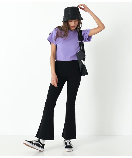 ANAP（アナップ）の「シンプルクロップドTシャツ（Tシャツ/カットソー・レディース・グレー/パープル/オフホワイト/ブラック/ベージュ・FREE）」の15枚目の写真