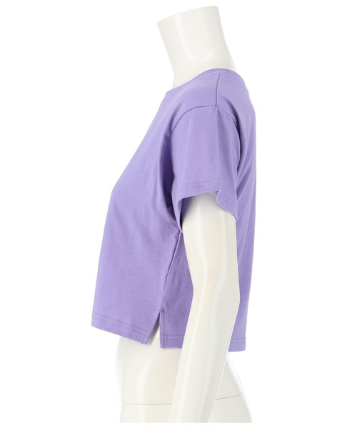 ANAP（アナップ）の「シンプルクロップドTシャツ（Tシャツ/カットソー・レディース・グレー/パープル/オフホワイト/ブラック/ベージュ・FREE）」の7枚目の写真