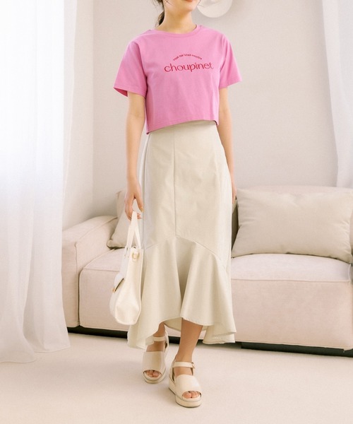 OLIVE des OLIVE（オリーブデオリーブ）の「レースアップアシメマーメイドスカート（スカート・レディース・パープル/ブラック/アイボリー・FREE）」の4枚目の写真