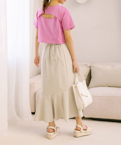 OLIVE des OLIVE（オリーブデオリーブ）の「レースアップアシメマーメイドスカート（スカート・レディース・パープル/ブラック/アイボリー・FREE）」の6枚目の写真