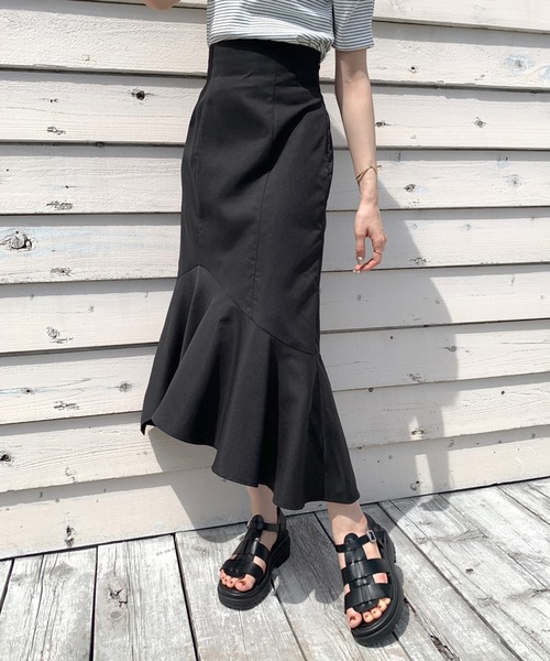 OLIVE des OLIVE（オリーブデオリーブ）の「レースアップアシメマーメイドスカート（スカート・レディース・パープル/ブラック/アイボリー・FREE）」の18枚目の写真