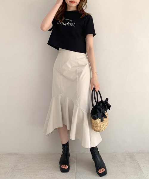 OLIVE des OLIVE（オリーブデオリーブ）の「レースアップアシメマーメイドスカート（スカート・レディース・パープル/ブラック/アイボリー・FREE）」の9枚目の写真