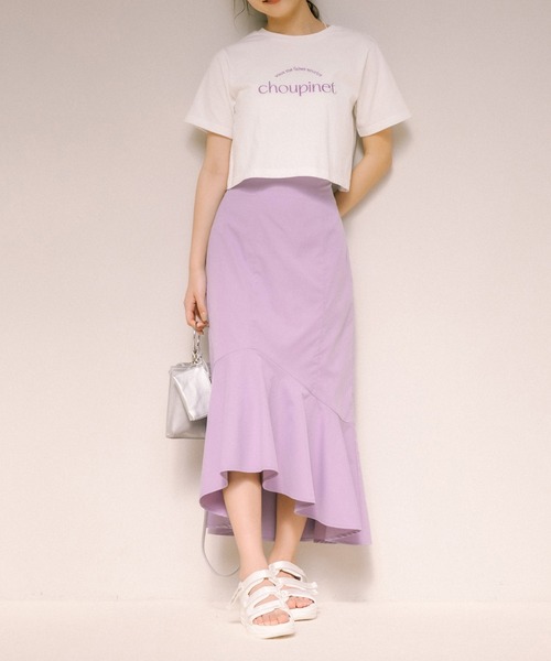 OLIVE des OLIVE（オリーブデオリーブ）の「レースアップアシメマーメイドスカート（スカート・レディース・パープル/ブラック/アイボリー・FREE）」の10枚目の写真