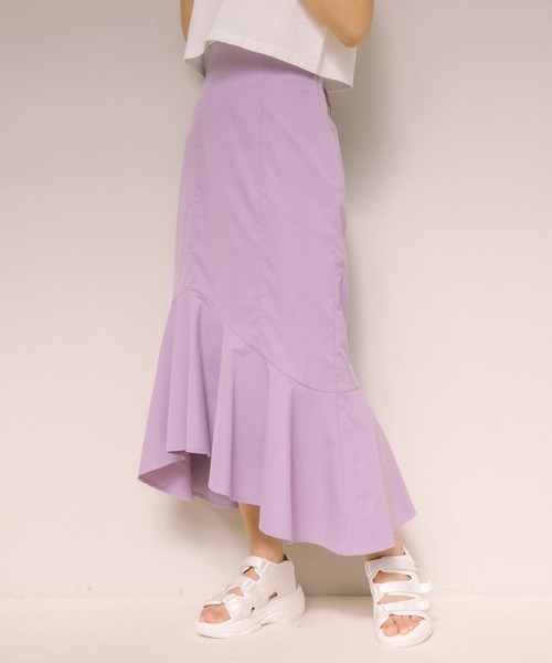 OLIVE des OLIVE（オリーブデオリーブ）の「レースアップアシメマーメイドスカート（スカート・レディース・パープル/ブラック/アイボリー・FREE）」の13枚目の写真