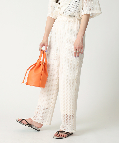 B.C STOCK（ベーセーストック）の「透かしレースパンツ（その他パンツ・レディース・ホワイト/ブラック/ブルー・FREE）」の2枚目の写真