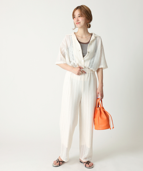 B.C STOCK（ベーセーストック）の「透かしレースパンツ（その他パンツ・レディース・ホワイト/ブラック/ブルー・FREE）」の9枚目の写真