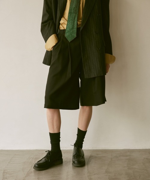 2tuck wide Half pants / 2タックワイドハーフパンツ グルカ