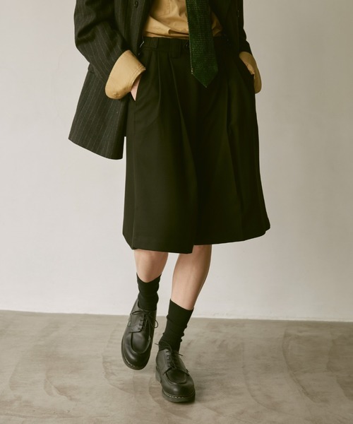 2tuck wide Half pants / 2タックワイドハーフパンツ グルカ