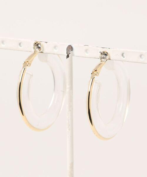 prose verse（プロズヴェール）の「ゴールドラインアクリルフープピアス（ピアス（両耳用）・レディース・イエロー/グリーン/クリア・ﾌﾘ-）」の4枚目の写真