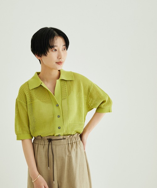 オレボレブラ・アルベロベロ♪新品⭐︎ストライプ模様 半袖サマーニット ブローチ付き アルベロベロ その他のレディーストップス | 通販・人気