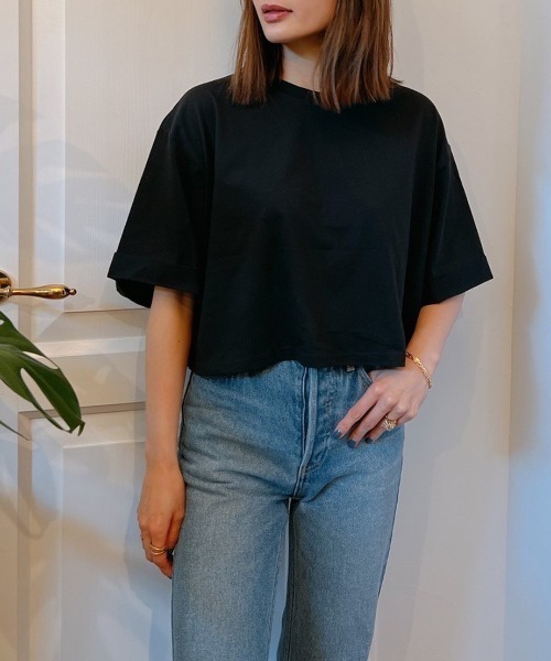 Vicente（ヴィセンテ）の「Basic short tee（Tシャツ/カットソー・レディース・ブラック/ダークグレー/ピンク・FREE）」の4枚目の写真