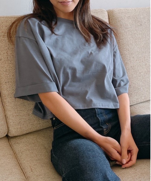 Vicente（ヴィセンテ）の「Basic short tee（Tシャツ/カットソー・レディース・ブラック/ダークグレー/ピンク・FREE）」の22枚目の写真