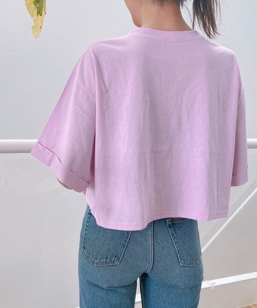 Vicente（ヴィセンテ）の「Basic short tee（Tシャツ/カットソー・レディース・ブラック/ダークグレー/ピンク・FREE）」の6枚目の写真