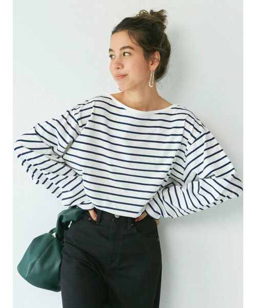 Ungrid（アングリッド）の「ボートネックボーダーロングスリーブTee（Tシャツ/カットソー・レディース・ネイビー/レッド/グリーン・FREE）」の17枚目の写真