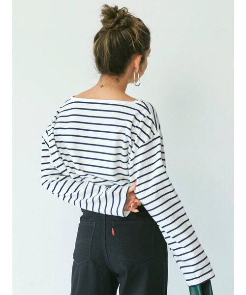 Ungrid（アングリッド）の「ボートネックボーダーロングスリーブTee（Tシャツ/カットソー・レディース・ネイビー/レッド/グリーン・FREE）」の19枚目の写真