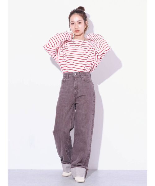 Ungrid（アングリッド）の「ボートネックボーダーロングスリーブTee（Tシャツ/カットソー・レディース・ネイビー/レッド/グリーン・FREE）」の18枚目の写真