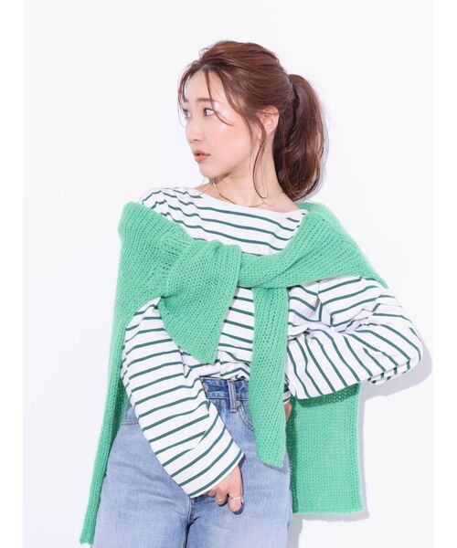 Ungrid（アングリッド）の「ボートネックボーダーロングスリーブTee（Tシャツ/カットソー・レディース・ネイビー/レッド/グリーン・FREE）」の20枚目の写真