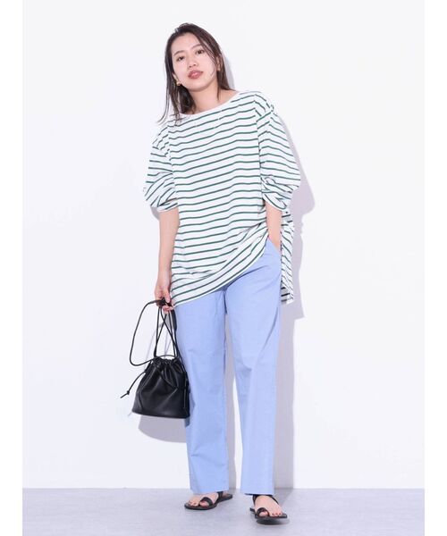 Ungrid（アングリッド）の「ボートネックボーダーロングスリーブTee（Tシャツ/カットソー・レディース・ネイビー/レッド/グリーン・FREE）」の12枚目の写真