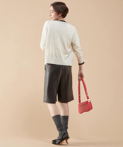 martinique（マルティニーク）の「martinique/スーパーエクストラファインメリノカーディガン（カーディガン/ボレロ・レディース・ホワイト×ブラック/レッド/ブラウン/ネイビー・FREE）」の11枚目の写真