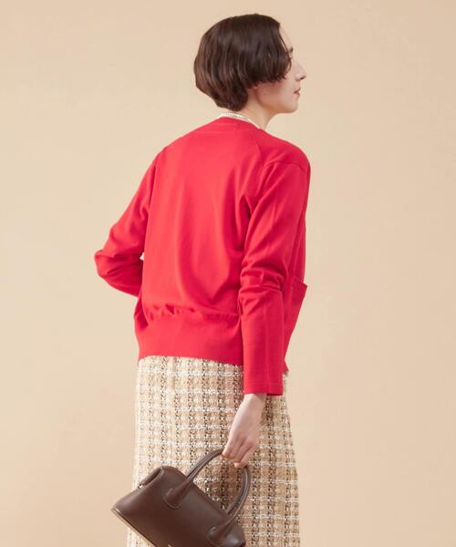 martinique（マルティニーク）の「martinique/スーパーエクストラファインメリノカーディガン（カーディガン/ボレロ・レディース・ホワイト×ブラック/レッド/ブラウン/ネイビー・FREE）」の13枚目の写真