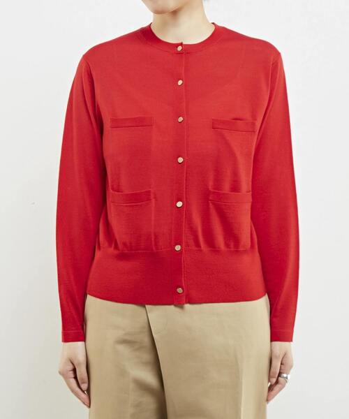 martinique（マルティニーク）の「martinique/スーパーエクストラファインメリノカーディガン（カーディガン/ボレロ・レディース・ホワイト×ブラック/レッド/ブラウン/ネイビー・FREE）」の17枚目の写真