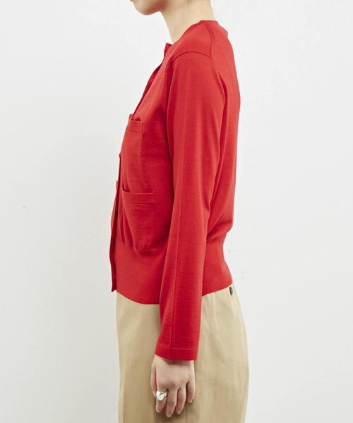 martinique（マルティニーク）の「martinique/スーパーエクストラファインメリノカーディガン（カーディガン/ボレロ・レディース・ホワイト×ブラック/レッド/ブラウン/ネイビー・FREE）」の18枚目の写真