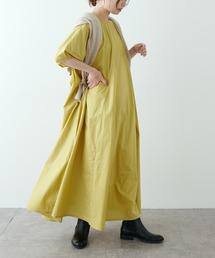 PUAL CE CIN | コットンローンペーパー加工コクーン袖ワンピース(ワンピース)