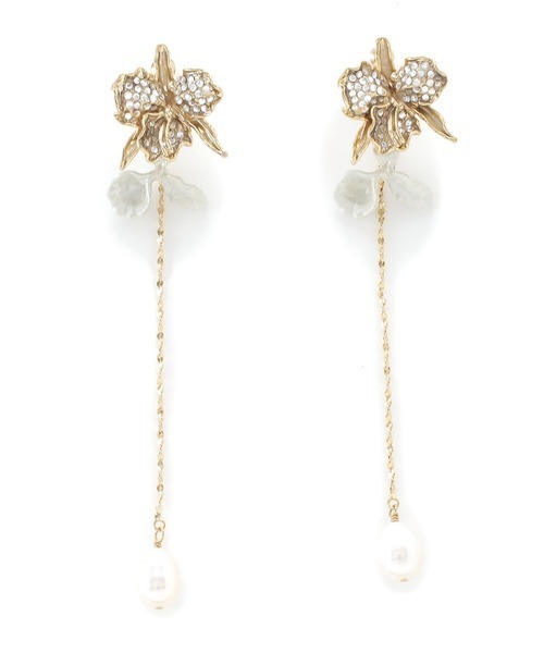 SNIDEL（スナイデル）の「フラワーチェーンピアス（ピアス（両耳用）・レディース・A/B・FREE）」の6枚目の写真