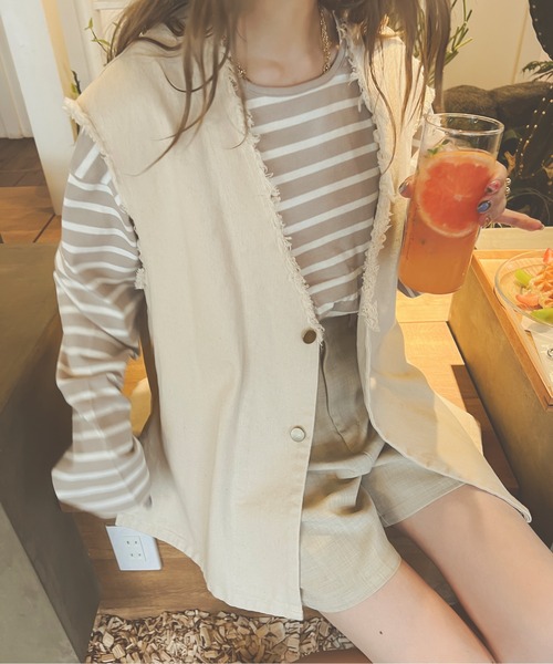 Ambre Neige(アンブルネージュ)の「【ユニセックス】デニムベスト/WEB/EC限定商品(ベスト・レディース・インディゴブルー/アイボリー・MEDIUM/LARGE)」の20枚目の写真