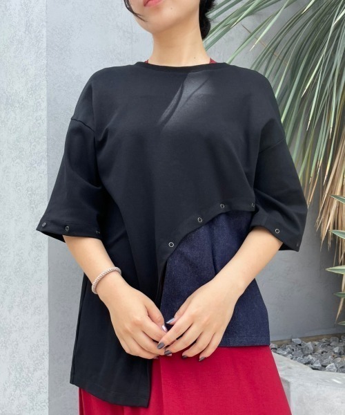 AULA AILA（アウラアイラ）の「AULA AILA/アウラアイラ/別注２wayスリーブプルオーバー（Tシャツ/カットソー・レディース・ホワイト/ブラック・00）」の18枚目の写真