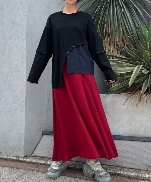 AULA AILA（アウラアイラ）の「AULA AILA/アウラアイラ/別注２wayスリーブプルオーバー（Tシャツ/カットソー・レディース・ホワイト/ブラック・00）」の17枚目の写真