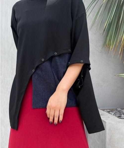 AULA AILA（アウラアイラ）の「AULA AILA/アウラアイラ/別注２wayスリーブプルオーバー（Tシャツ/カットソー・レディース・ホワイト/ブラック・00）」の19枚目の写真