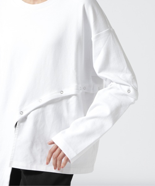 AULA AILA（アウラアイラ）の「AULA AILA/アウラアイラ/別注２wayスリーブプルオーバー（Tシャツ/カットソー・レディース・ホワイト/ブラック・00）」の5枚目の写真