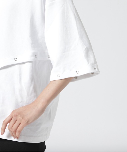 AULA AILA（アウラアイラ）の「AULA AILA/アウラアイラ/別注２wayスリーブプルオーバー（Tシャツ/カットソー・レディース・ホワイト/ブラック・00）」の6枚目の写真