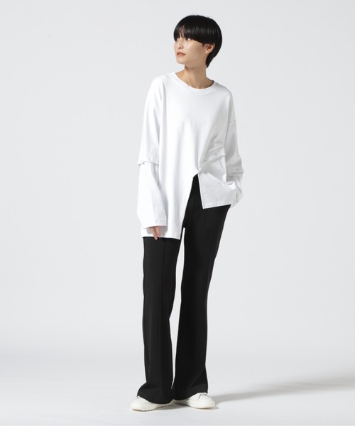 AULA AILA（アウラアイラ）の「AULA AILA/アウラアイラ/別注２wayスリーブプルオーバー（Tシャツ/カットソー・レディース・ホワイト/ブラック・00）」の9枚目の写真