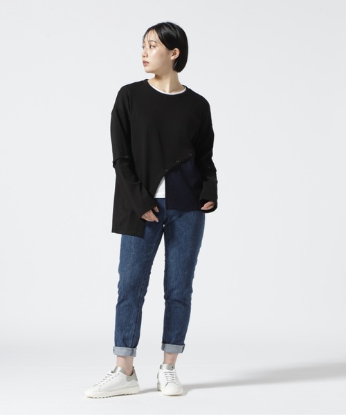 AULA AILA（アウラアイラ）の「AULA AILA/アウラアイラ/別注２wayスリーブプルオーバー（Tシャツ/カットソー・レディース・ホワイト/ブラック・00）」の10枚目の写真