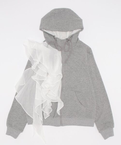 DONOBAN（ドノバン）の「アシンメトリーフリルパーカー（パーカー  