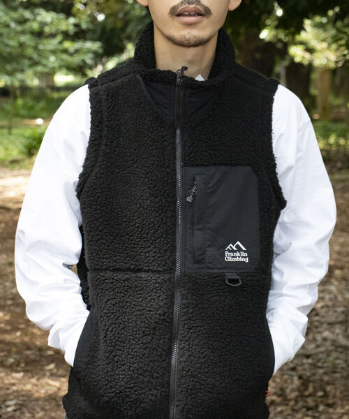 Franklin Climbing（フランクリンクライミング）の「【Franklin Climbing/フランクリンクライミング】シープボアベスト（ベスト・メンズ・ブラック/マスタード/アイボリー/オレンジ・S/M/L）」の3枚目の写真
