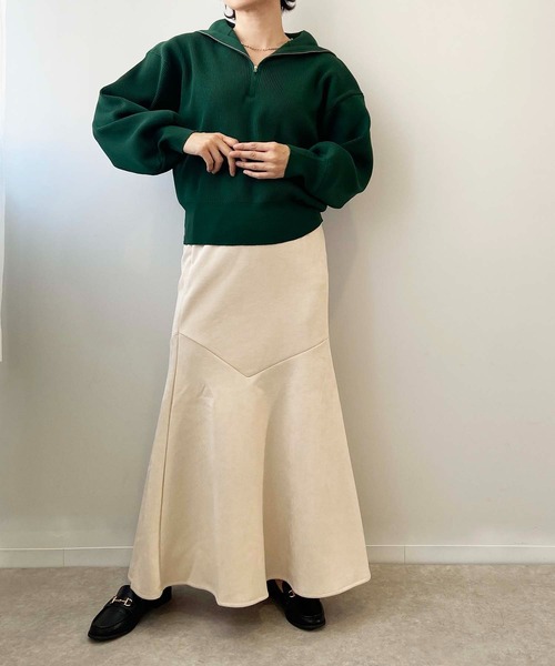 toucher du brise（トゥシェドブリーズ）の「【アシンメトリー切替が大人っぽい】 フレア マーメイドスカート（スカート・レディース・グリーン/グレー/ブラック/オフホワイト・M）」の15枚目の写真