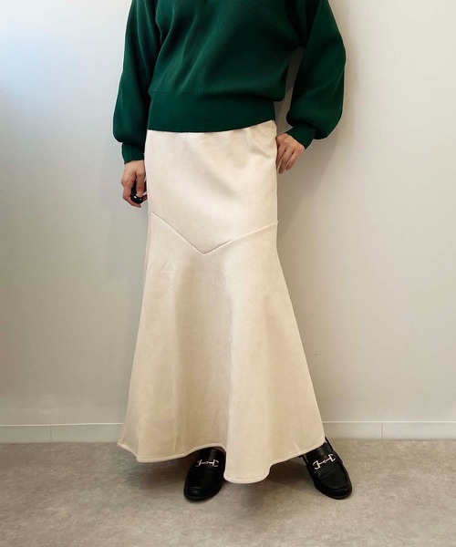 toucher du brise（トゥシェドブリーズ）の「【アシンメトリー切替が大人っぽい】 フレア マーメイドスカート（スカート・レディース・グリーン/グレー/ブラック/オフホワイト・M）」の5枚目の写真