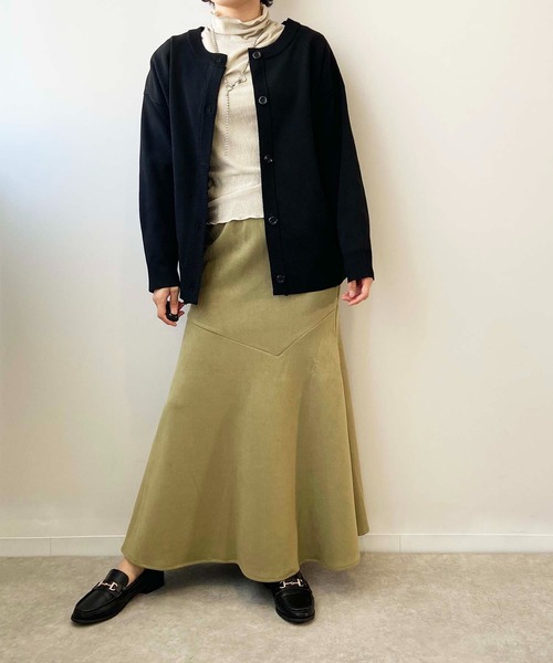 toucher du brise（トゥシェドブリーズ）の「【アシンメトリー切替が大人っぽい】 フレア マーメイドスカート（スカート・レディース・グリーン/グレー/ブラック/オフホワイト・M）」の6枚目の写真